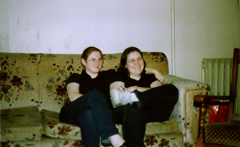 Carol and Melissa on couch